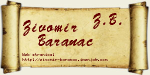 Živomir Baranac vizit kartica